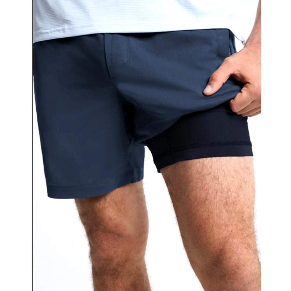 Birddogs Men's Flat Front Shorts in Navy with Black Liner